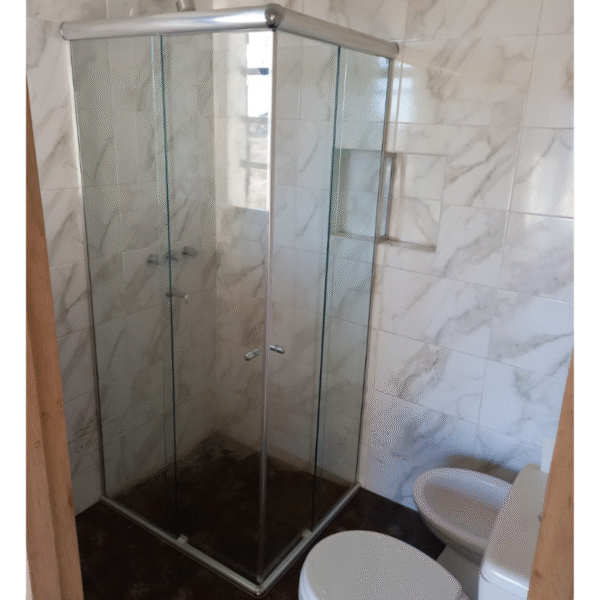 Mampara box de vidrio templado para ducha con apertura frontal