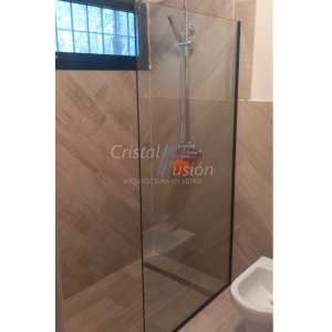 Mampara Vidrio Fija 0.80×1.80mts Perfilería Negra