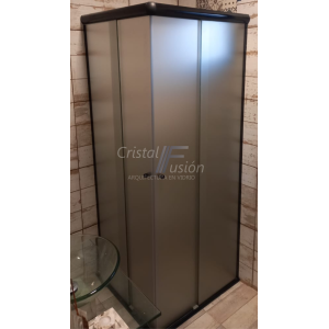 Mampara Corrediza Box 1.00 + 1.00 x 2.00 cm con Perfil Negro