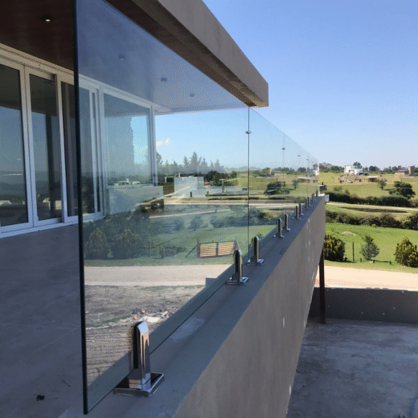 Baranda de vidrio templado en terraza moderna en Córdoba