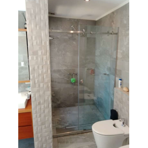 Mampara Acero Inox Corrediza Vidrio Incoloro