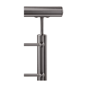 Columna acero inoxidable 304 Ø50.8 mm a 90° — 6 soportes + soporte pasamano