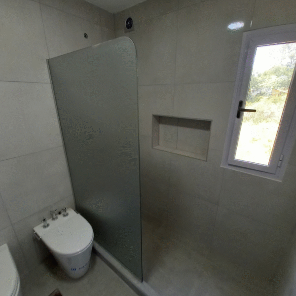 Mampara para baño de vidrio templado Fija punta redonda