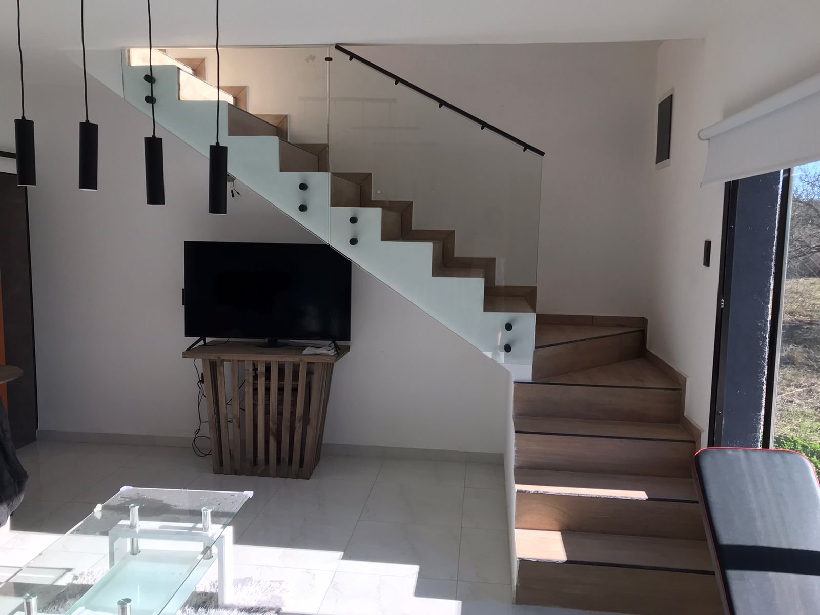 Baranda de vidrio para escalera