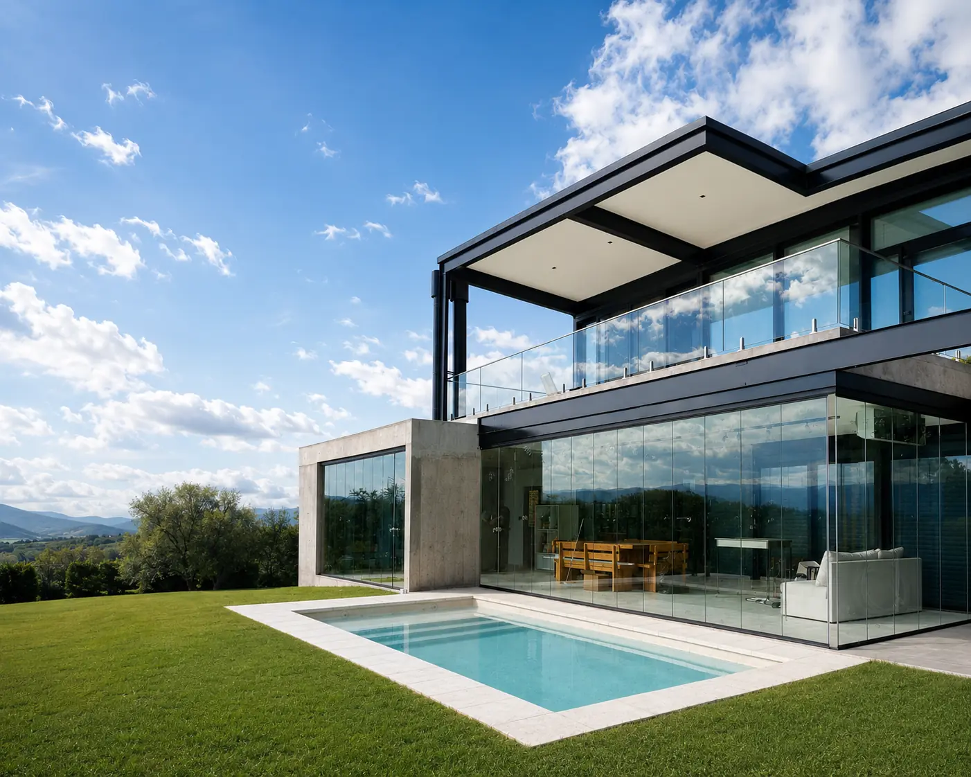 Cerramiento plegable y barandas de vidrio instalados por CristalFusion en Córdoba